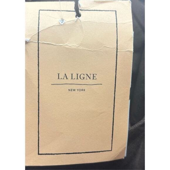 La Ligne Wide Leg Linen Blend Pant in Coffee Brown NWT Size 2 - Picture 5 of 6